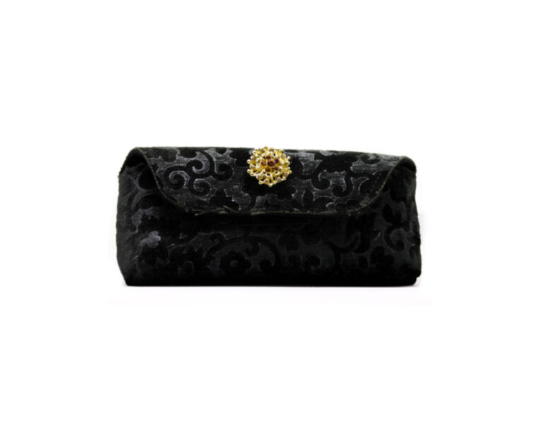 Lunari astuccio velluto nero spilla arancio