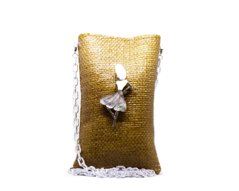 Lunari borsetta rafia marrone donna